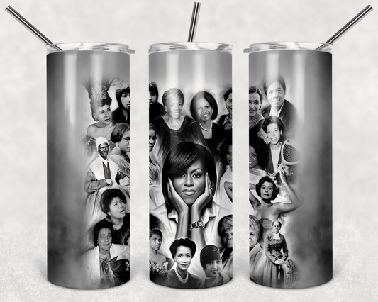 Black Queens 20 oz Skinny Stainless Steel Tumbler - Uneek Boutique by Dee