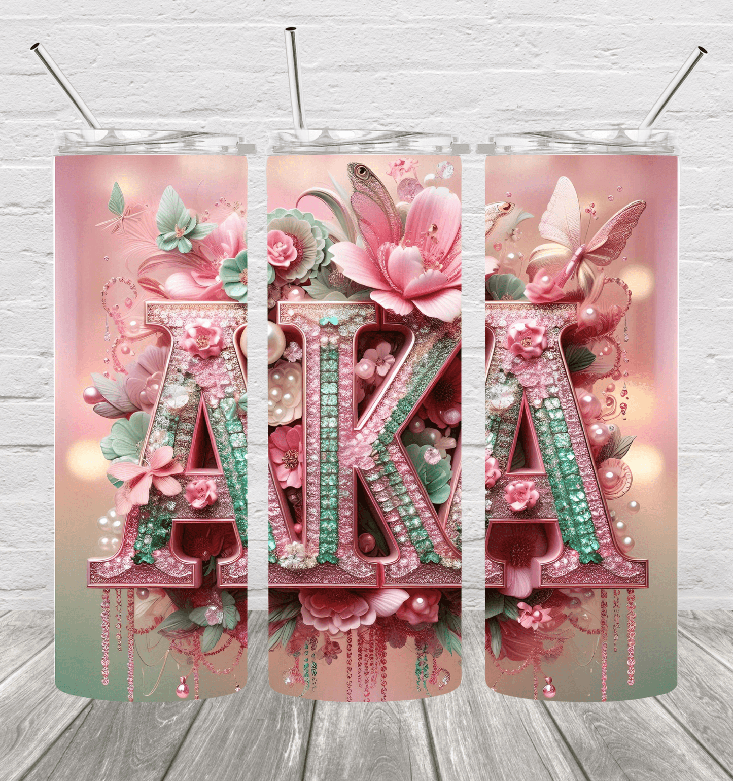 Alpha Kappa Alpha Luxe 20oz Stainless Steel Tumbler - Uneek Boutique by Dee