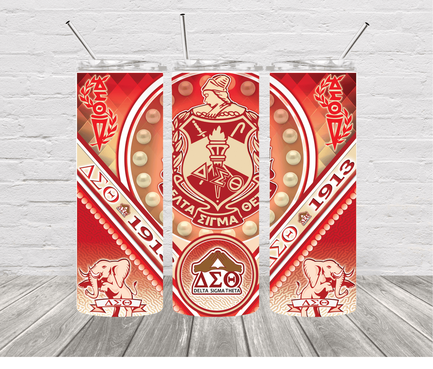 Delta Sigma Theta Sorority 20 oz. Skinny Stainless Steel Tumbler - Uneek Boutique by Dee