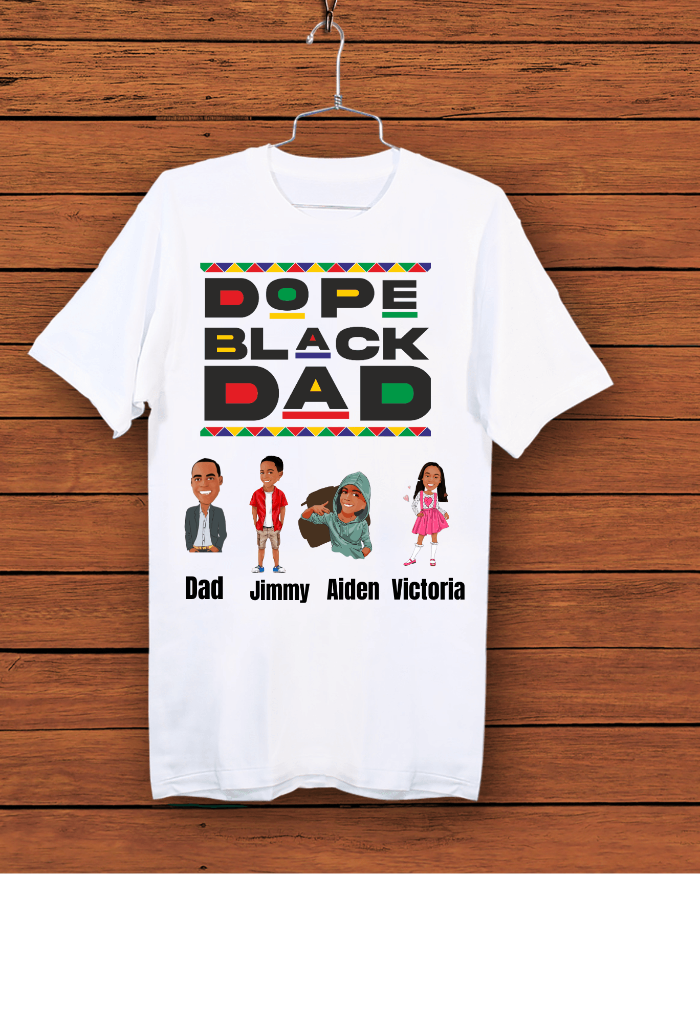 Dope Black Dad Custom Father's Day Shirt - Uneek Boutique by Dee