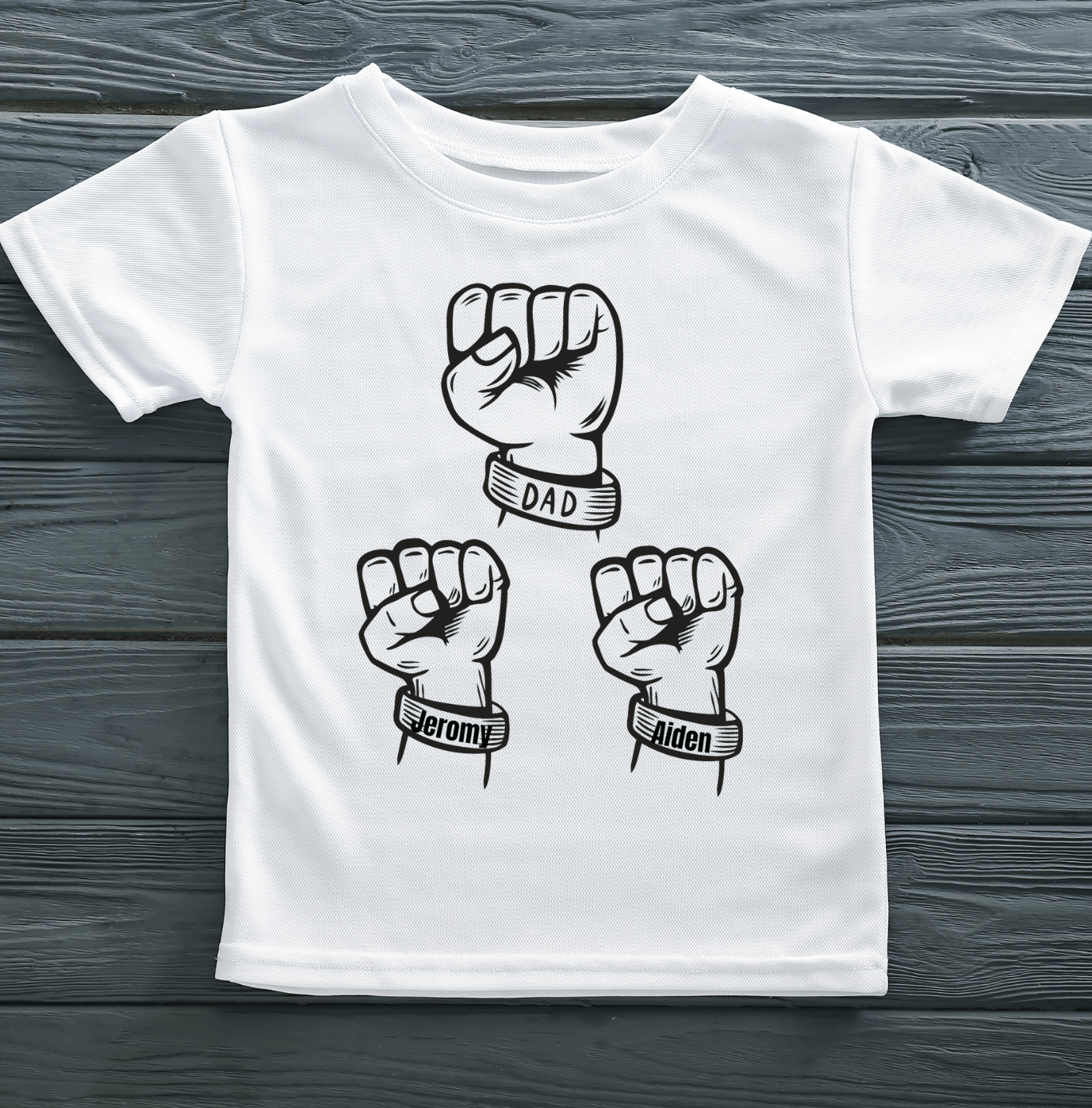 Dad plus Kids Fists Personalized Graphic T-Shirt - Uneek Boutique by Dee