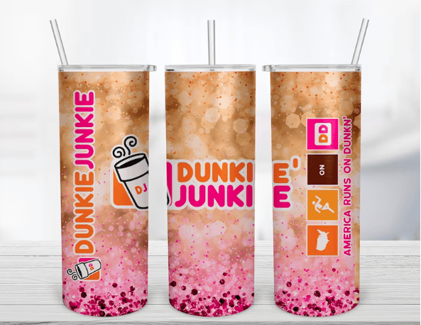Dunkie Junkie 20 oz Skinny Stainless Steel Tumbler - Uneek Boutique by Dee