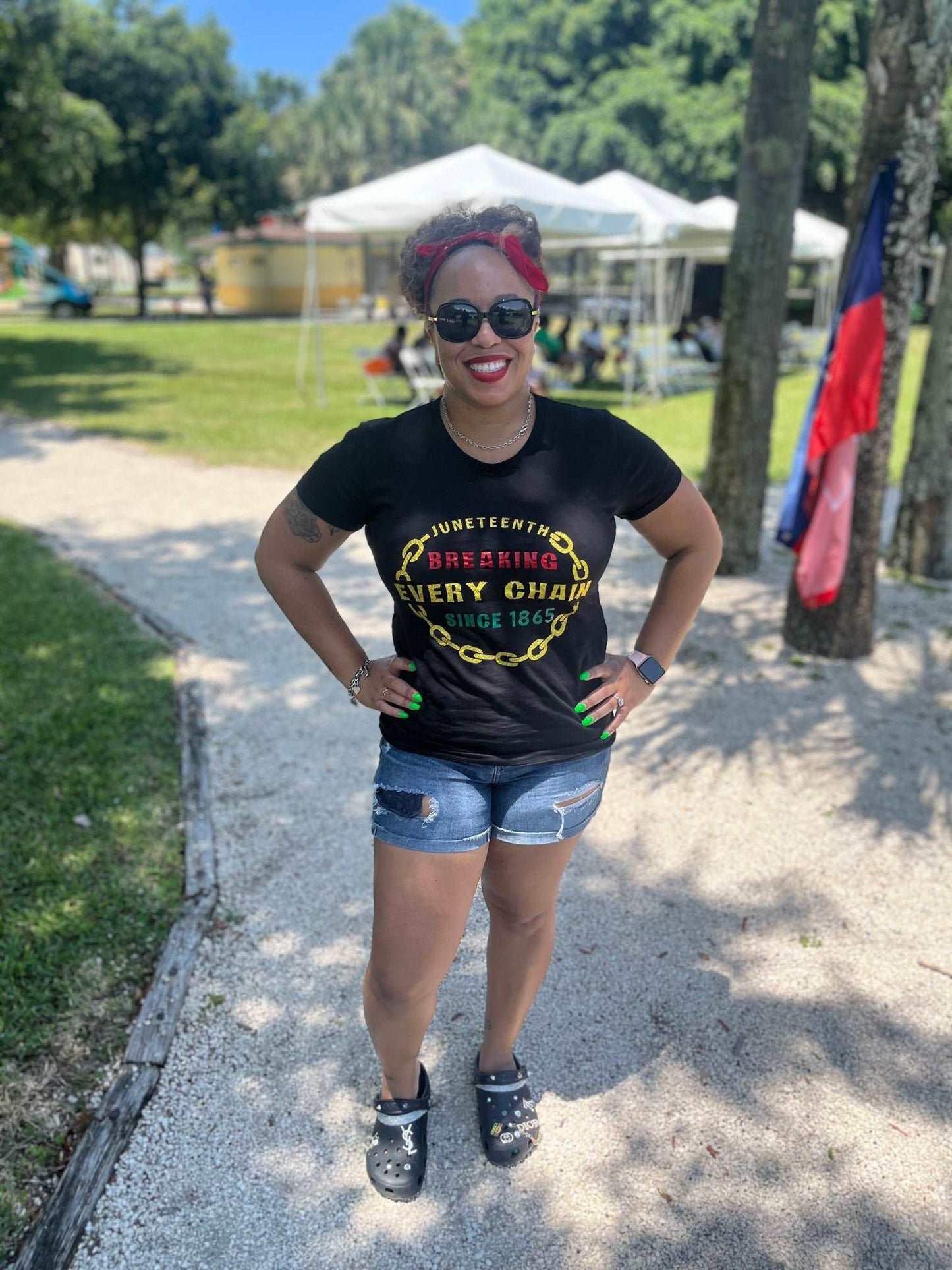 Break Every Chain Glitter Juneteenth T-Shirt