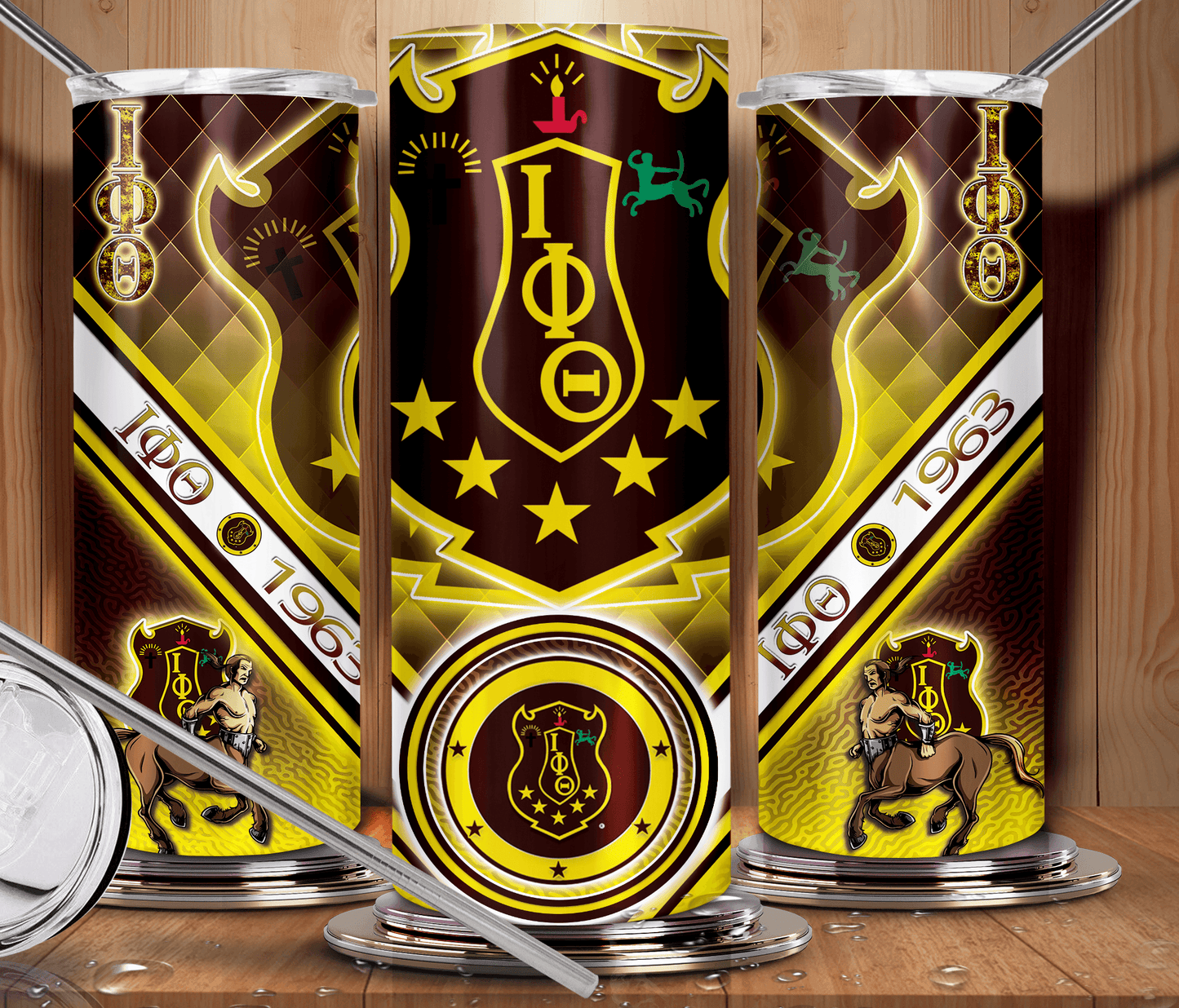 Iota Phi Theta Fraternity 20 oz. Skinny Stainless Steel Tumbler - Uneek Boutique by Dee