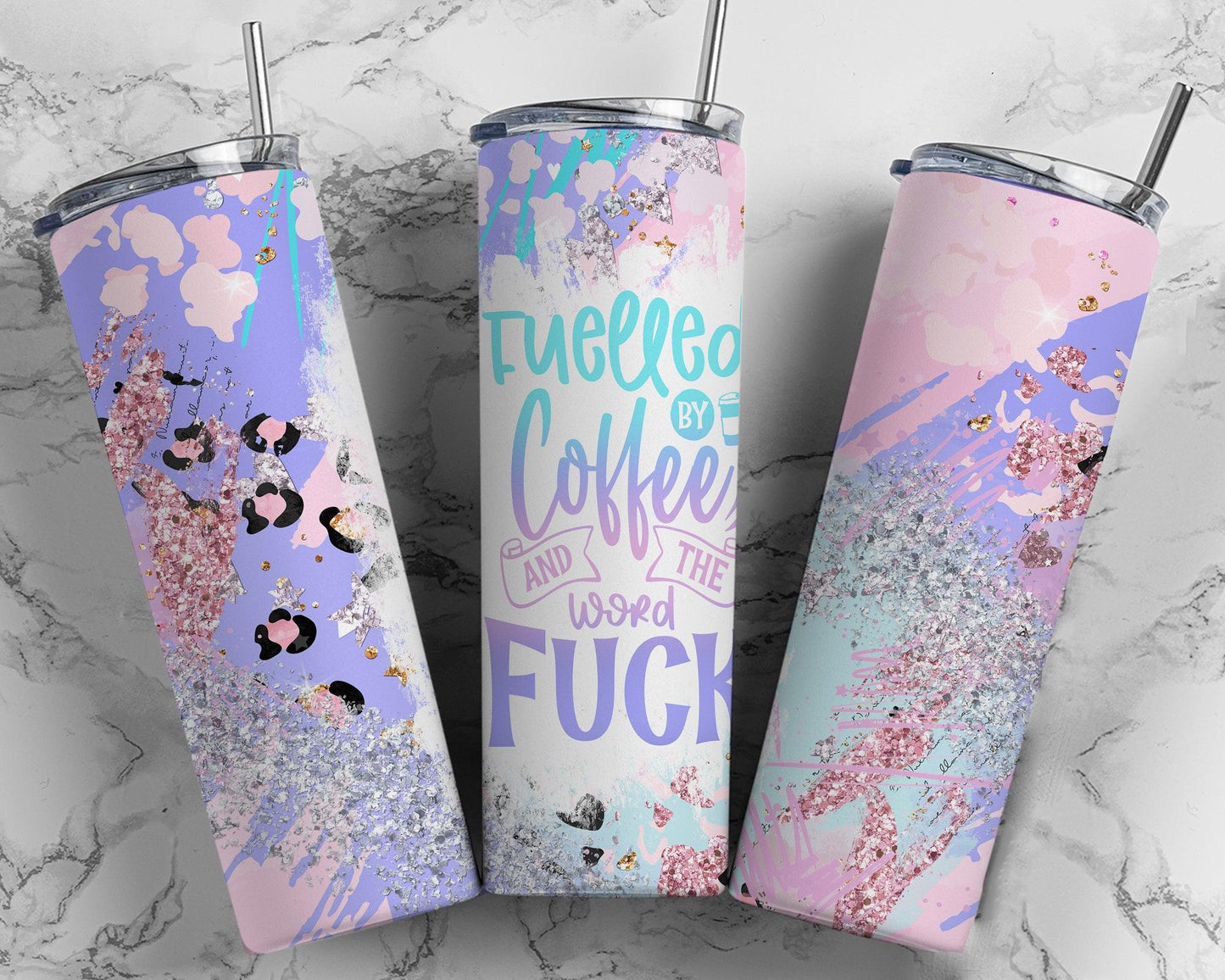 Fueled by coffee 20 oz Skinny Stainless Steel Tumbler - Uneek Boutique by Dee