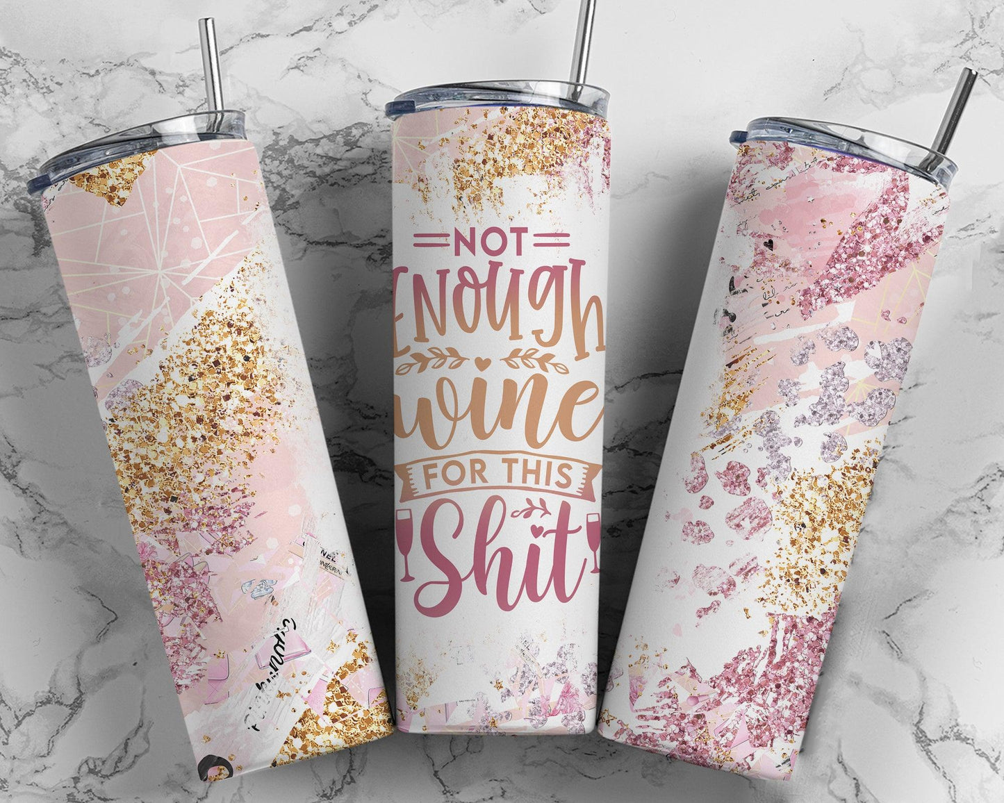 Not Enough Wine for This Sh*t 20 oz Skinny Stainless Steel Tumbler - Uneek Boutique by Dee