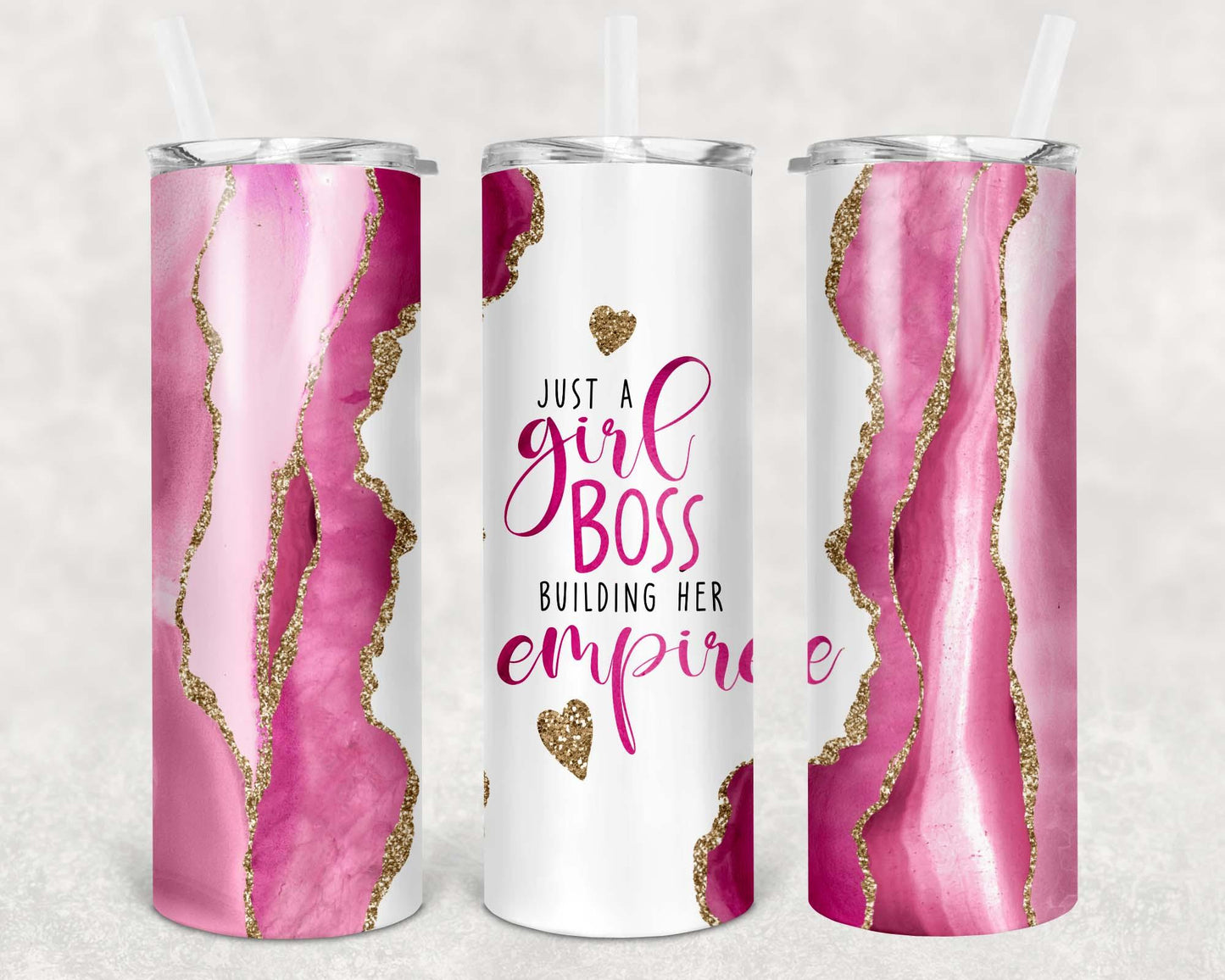 Girl Boss 20 oz Skinny Stainless Steel Tumbler - Uneek Boutique by Dee