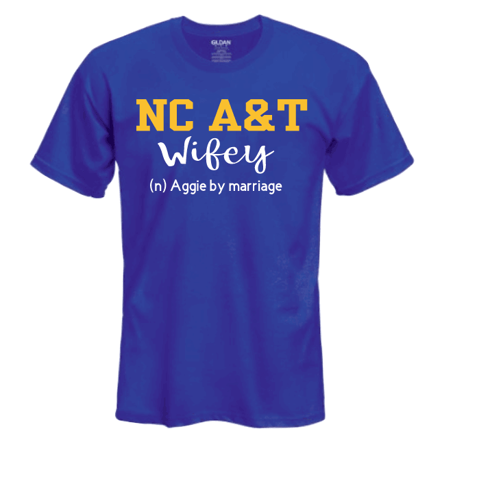 North Carolina A&T University NCAT Wifey Graphic T-Shirt - Uneek Boutique by Dee