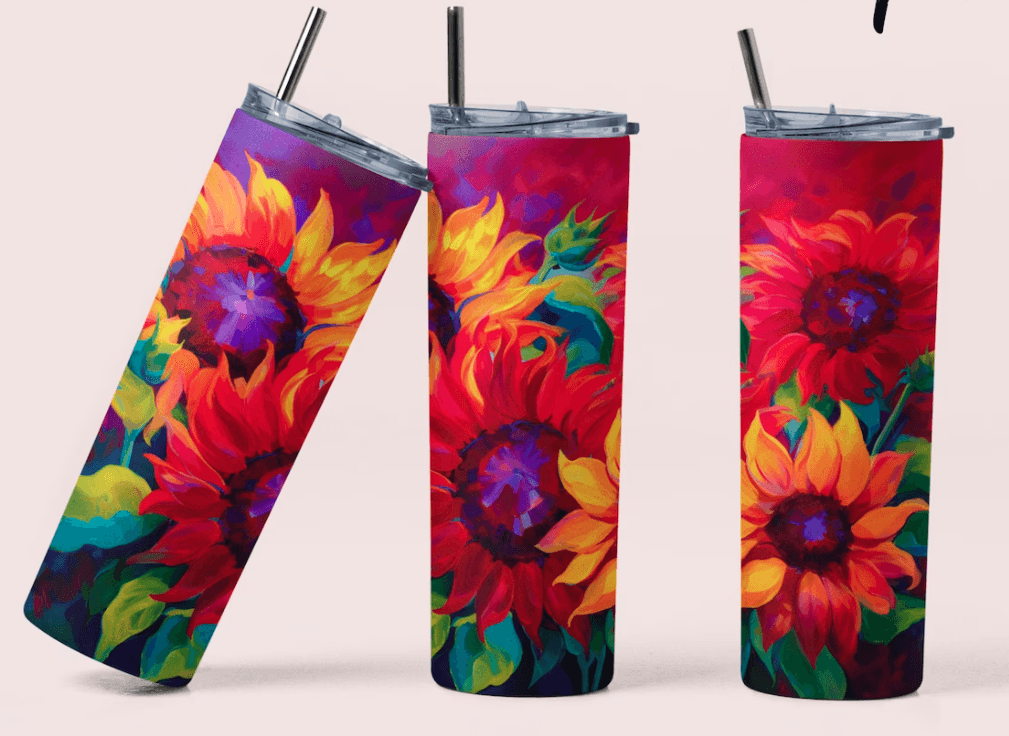 Bright Sunflower 20oz Stainless Steel Tumbler - Uneek Boutique by Dee