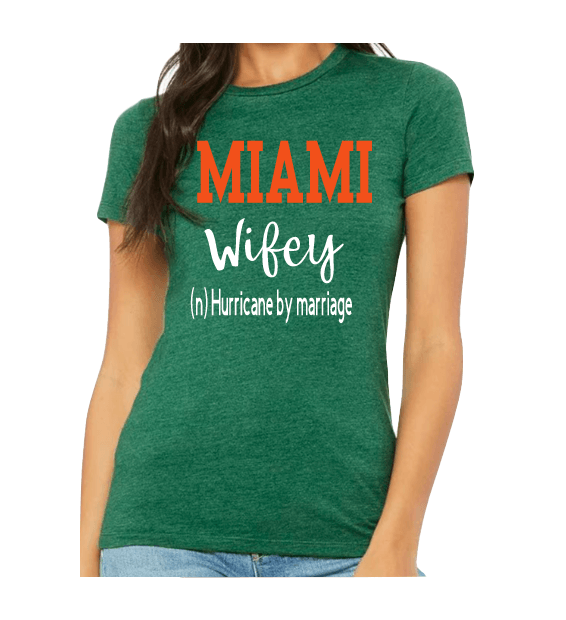 University of Miami (UM) Wifey Graphic T-Shirt - Uneek Boutique by Dee