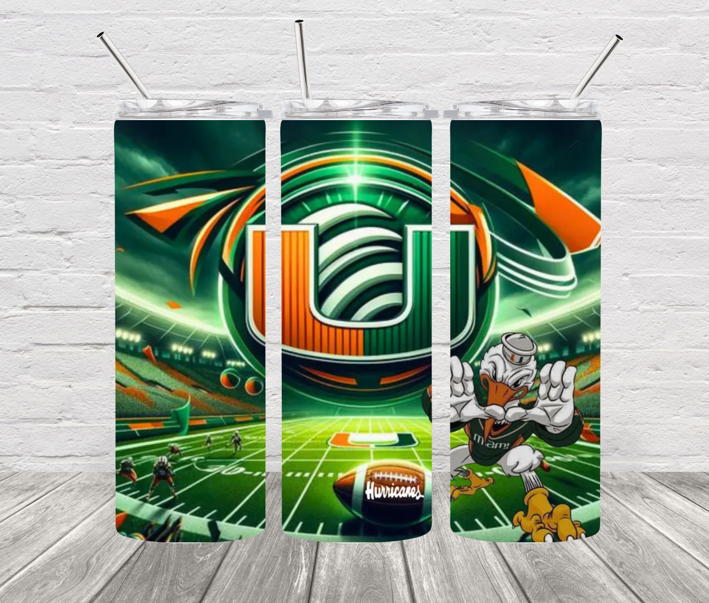 University of Miami "UM" Hurricanes 20oz Stainless Steel Tumbler - Uneek Boutique by Dee