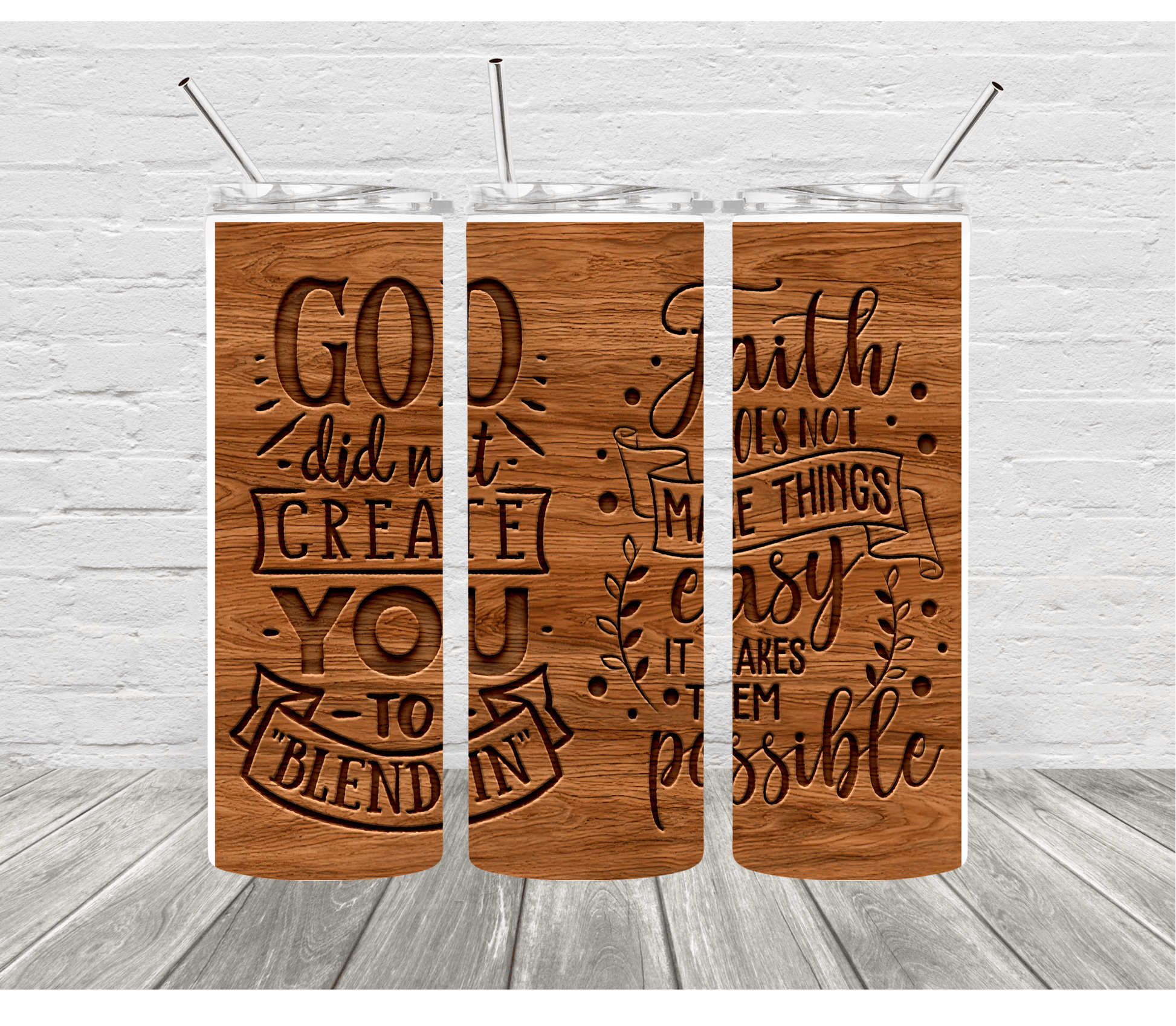 Faith Makes Things Possible 20 oz Skinny Stainless Steel Tumbler - Uneek Boutique by Dee