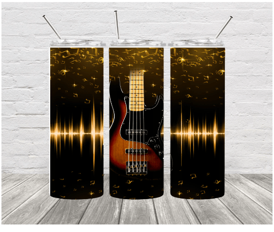 Bass Guitar 20 oz Skinny Stainless Steel Tumbler - Uneek Boutique by Dee