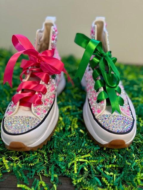 Alpha Kappa Alpha Sorority Bling Platform Converse Sneakers - Uneek Boutique by Dee