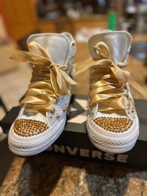 Alpha Kappa Alpha Sorority Golden Soror Bling Converse - Uneek Boutique by Dee