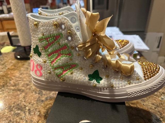 Alpha Kappa Alpha Sorority Golden Soror Bling Converse - Uneek Boutique by Dee