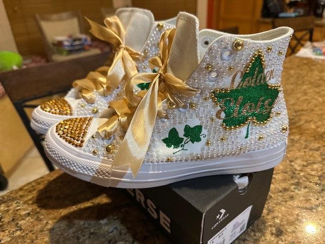 Alpha Kappa Alpha Sorority Golden Soror Bling Converse - Uneek Boutique by Dee
