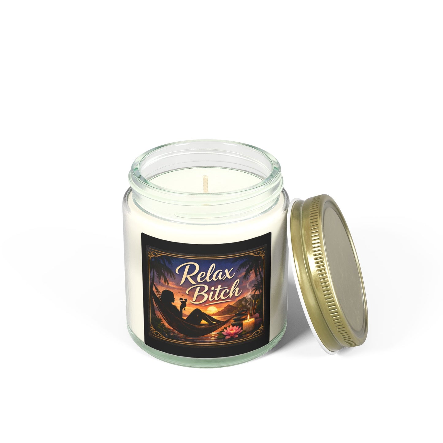 Relax Bitch Scented Candle — Coconut Apricot Wax (4oz & 9oz) - Uneek Boutique by Dee