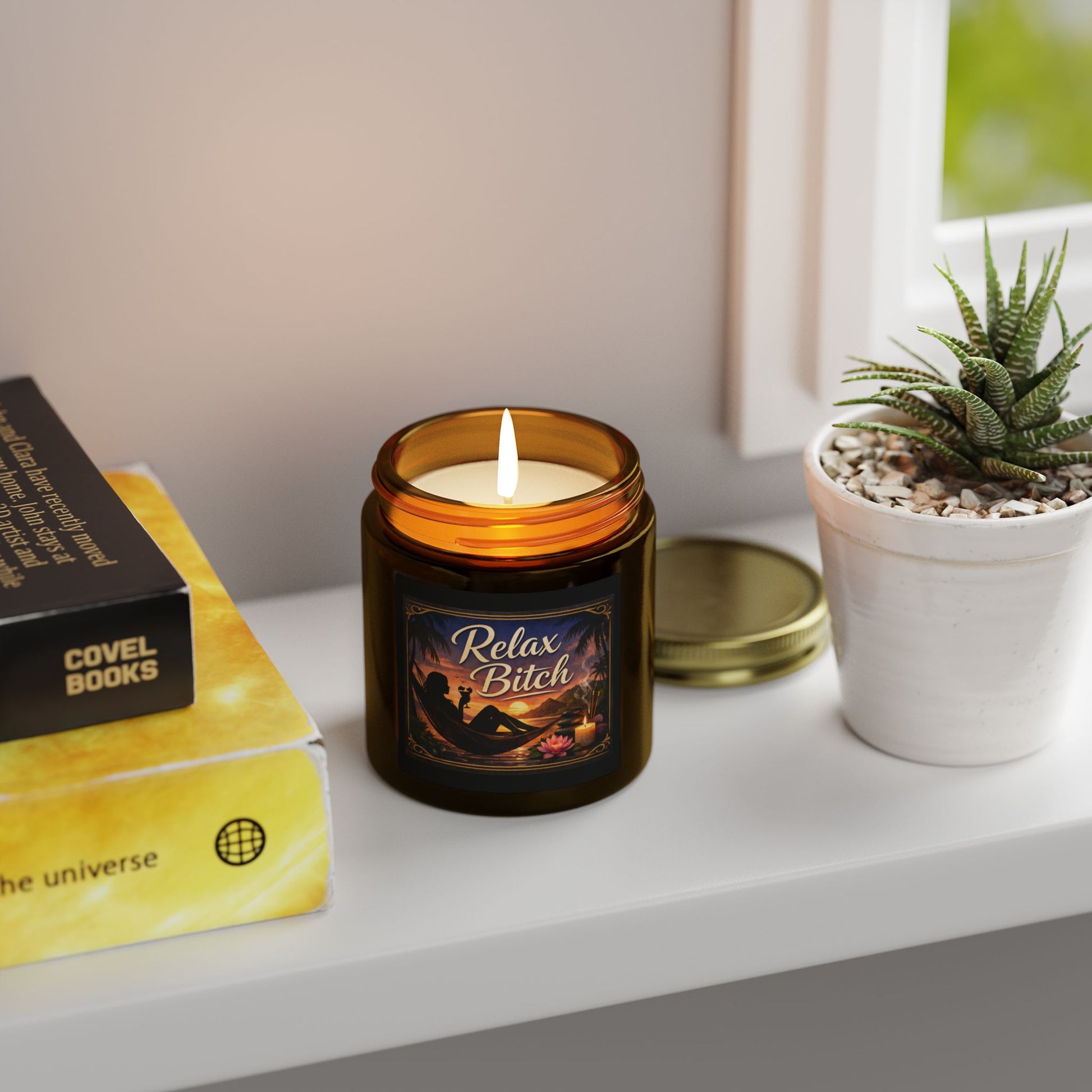 Relax Bitch Scented Candle — Coconut Apricot Wax (4oz & 9oz) - Uneek Boutique by Dee