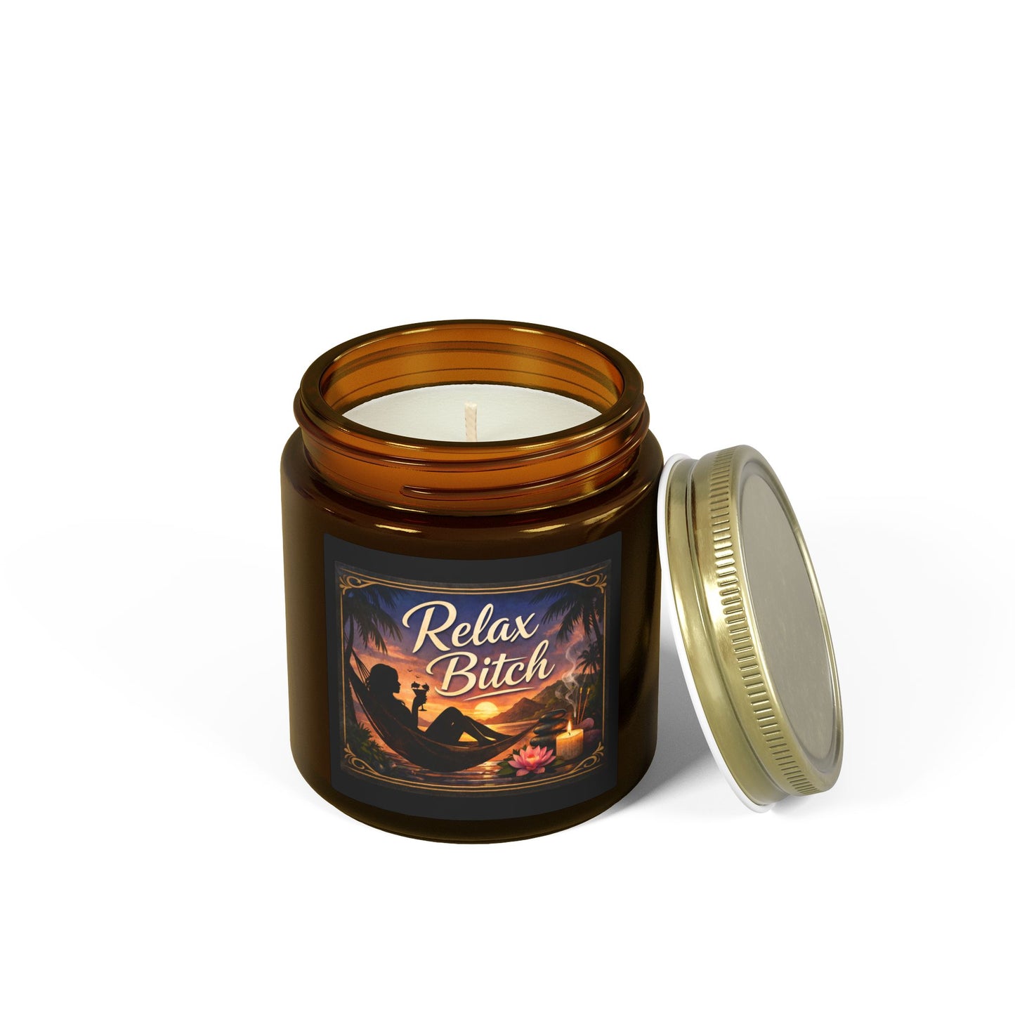 Relax Bitch Scented Candle — Coconut Apricot Wax (4oz & 9oz) - Uneek Boutique by Dee