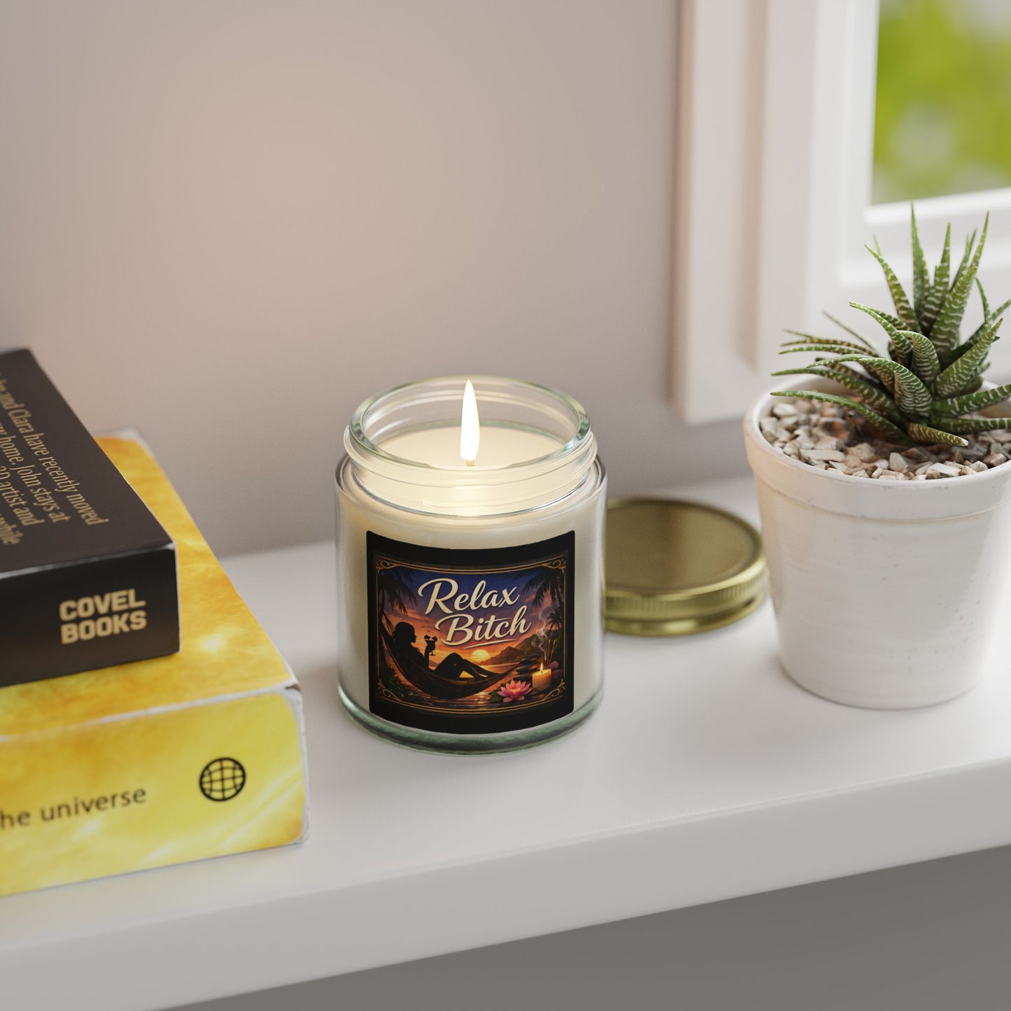 Relax Bitch Scented Candle — Coconut Apricot Wax (4oz & 9oz) - Uneek Boutique by Dee