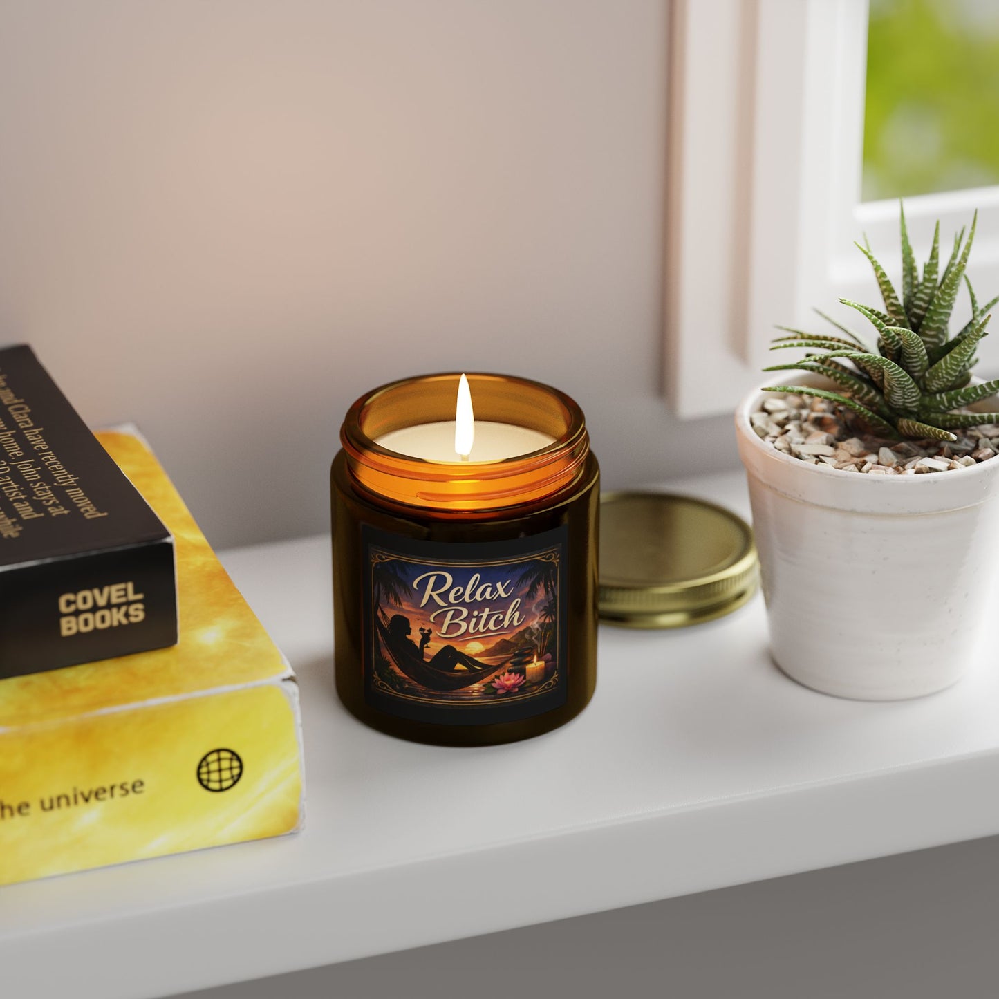 Relax Bitch Scented Candle — Coconut Apricot Wax (4oz & 9oz) - Uneek Boutique by Dee