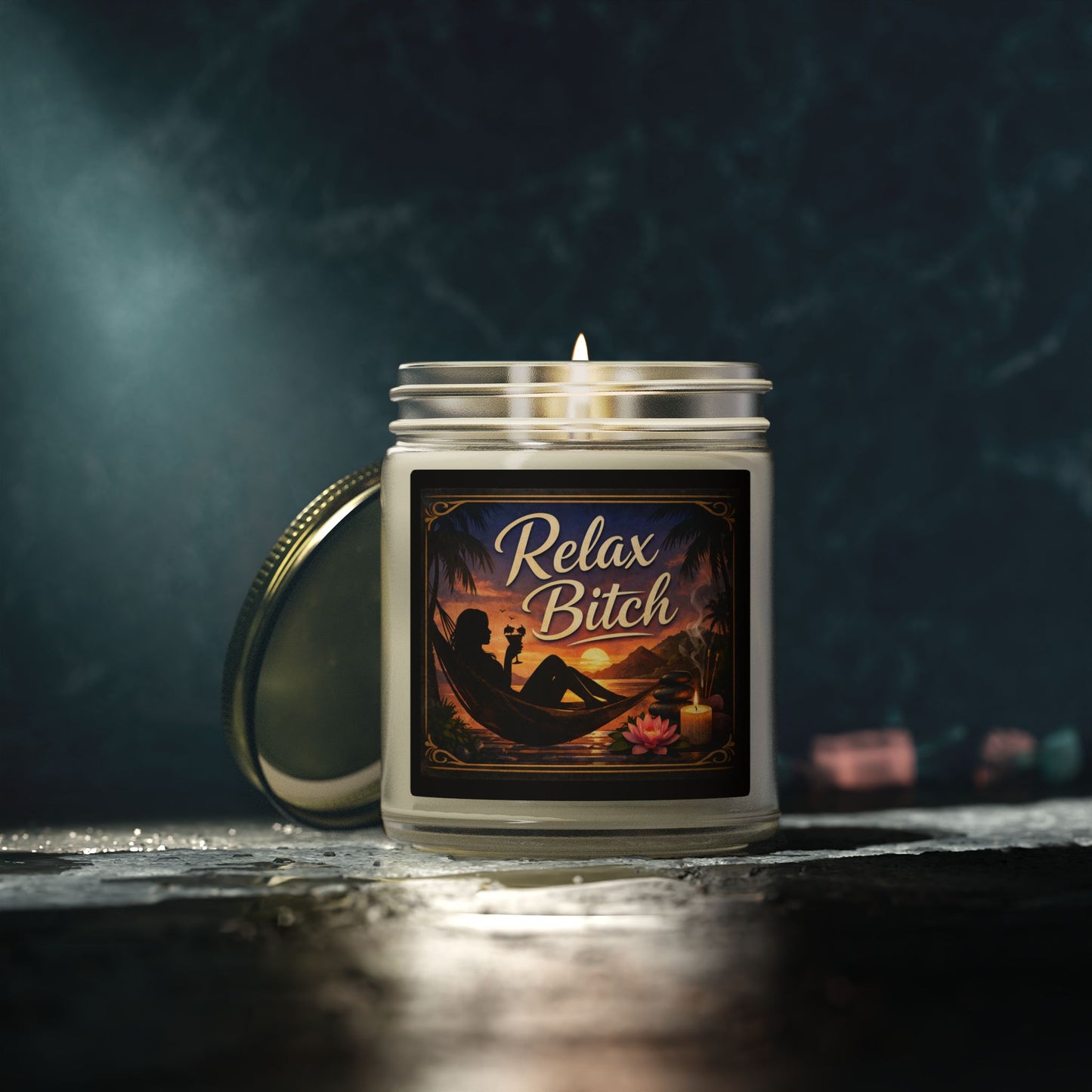 Relax Bitch Scented Candle — Coconut Apricot Wax (4oz & 9oz) - Uneek Boutique by Dee