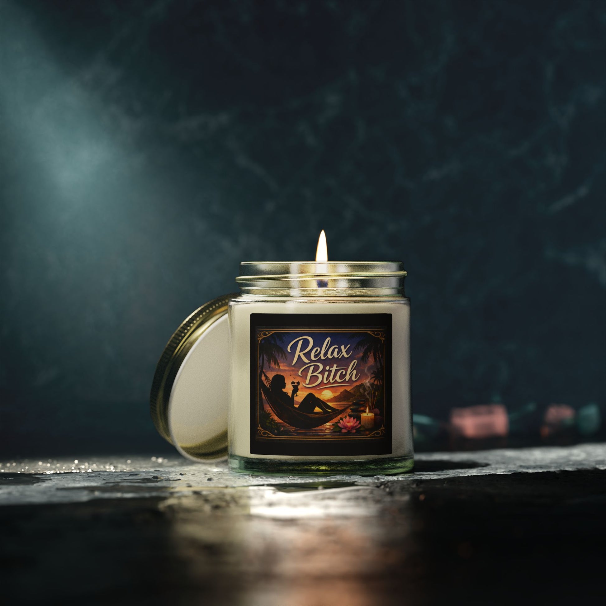 Relax Bitch Scented Candle — Coconut Apricot Wax (4oz & 9oz) - Uneek Boutique by Dee