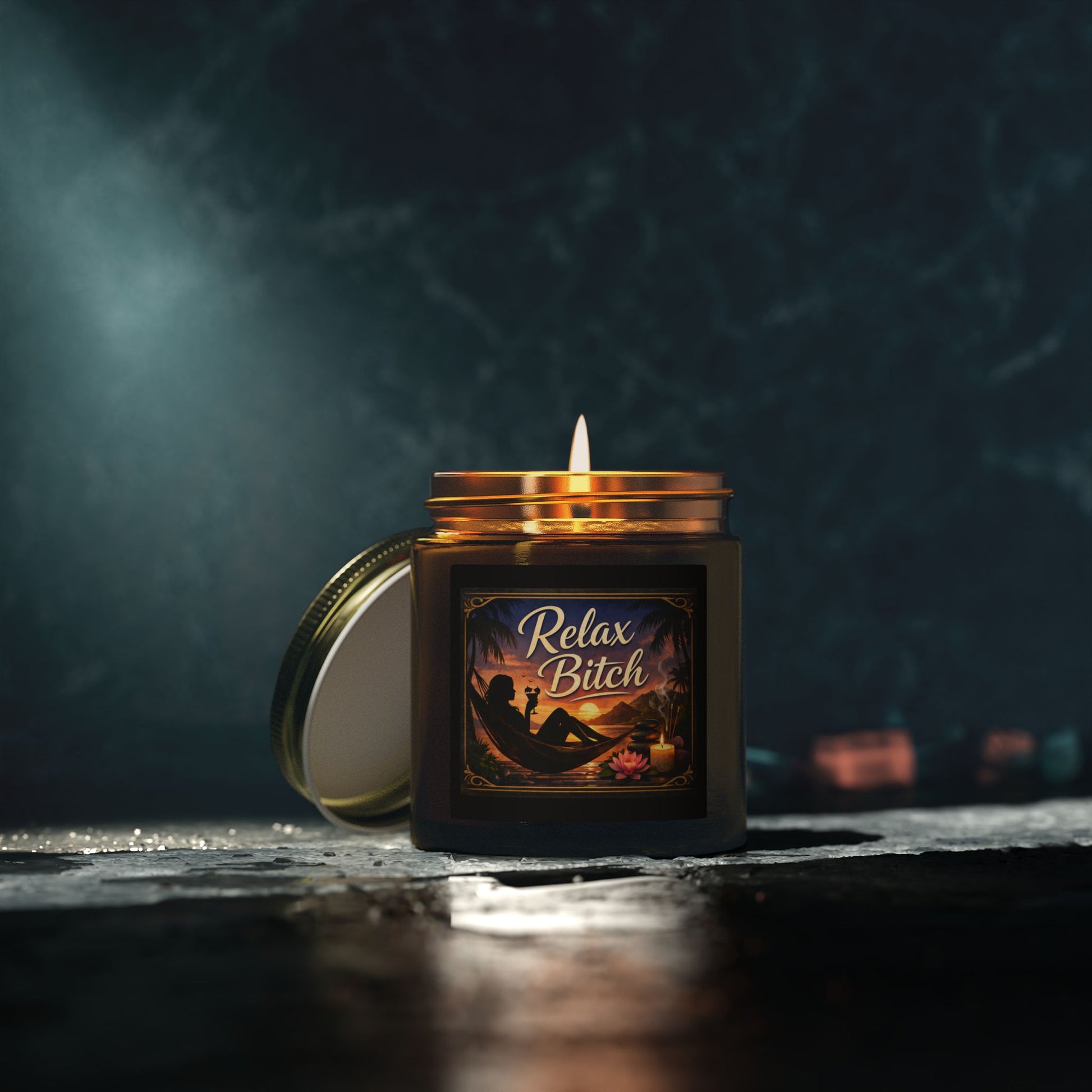 Relax Bitch Scented Candle — Coconut Apricot Wax (4oz & 9oz) - Uneek Boutique by Dee