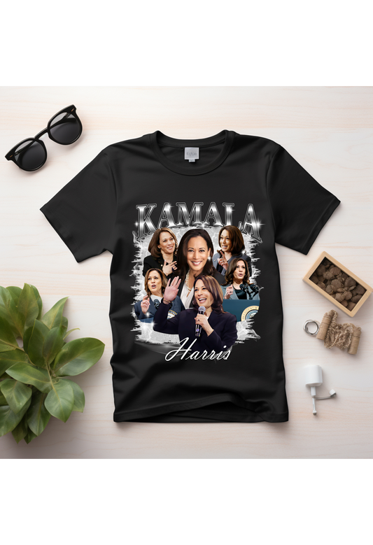 Kamala Harris Silver Collage Graphic T-Shirt