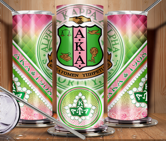 Alpha Kappa Alpha Sorority 20 oz. Skinny Stainless Steel Tumbler