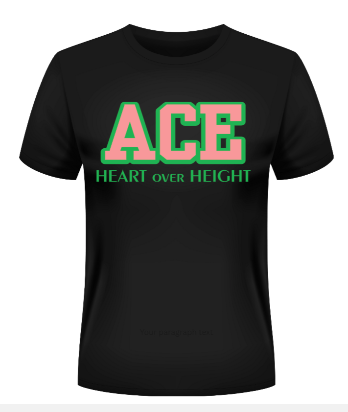 Ace Club Heart Over Height Greek Sorority T-Shirt - Uneek Boutique by Dee