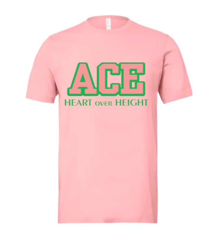 Ace Club Heart Over Height Greek Sorority T-Shirt - Uneek Boutique by Dee