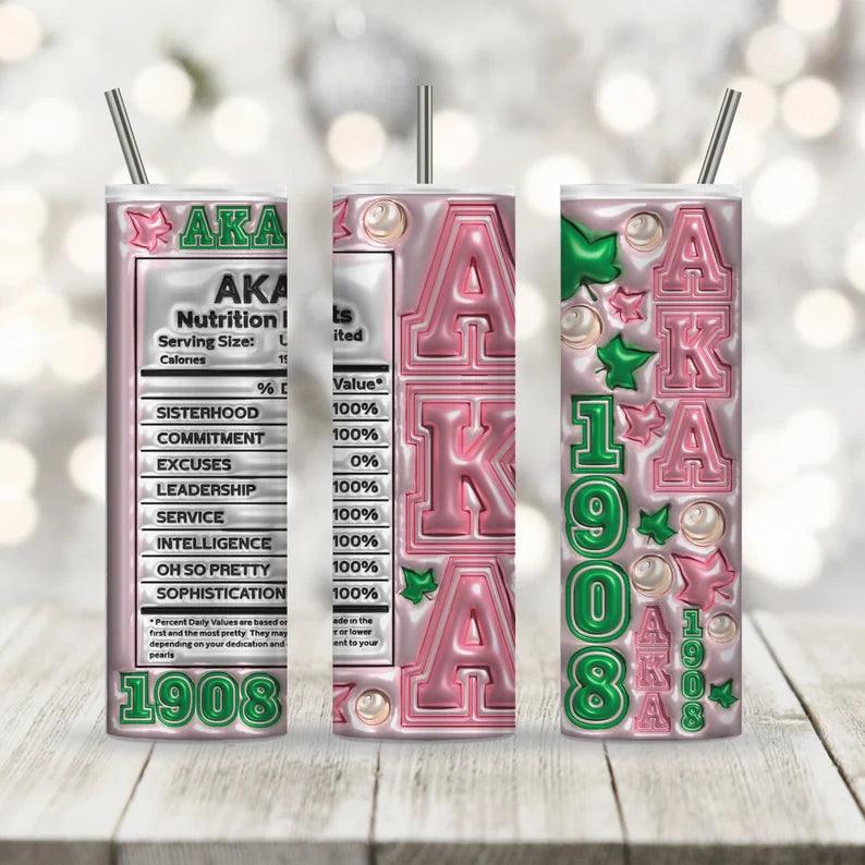 Alpha Kappa Alpha 20oz Stainless Steel Tumbler - Uneek Boutique by Dee