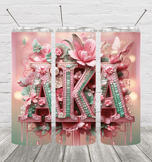 Alpha Kappa Alpha Luxe 20oz Stainless Steel Tumbler - Uneek Boutique by Dee