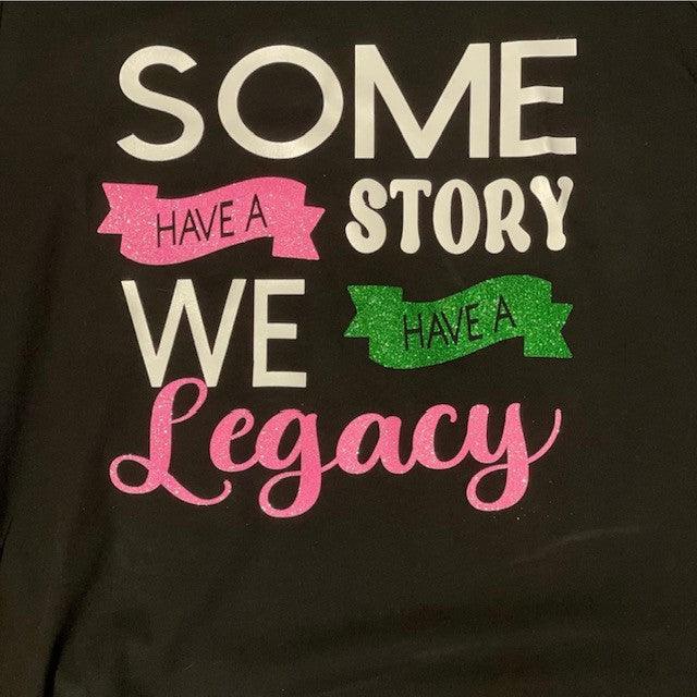 Alpha Kappa Alpha Legacy Original & Remix Glitter Graphic T-Shirts - Uneek Boutique by Dee