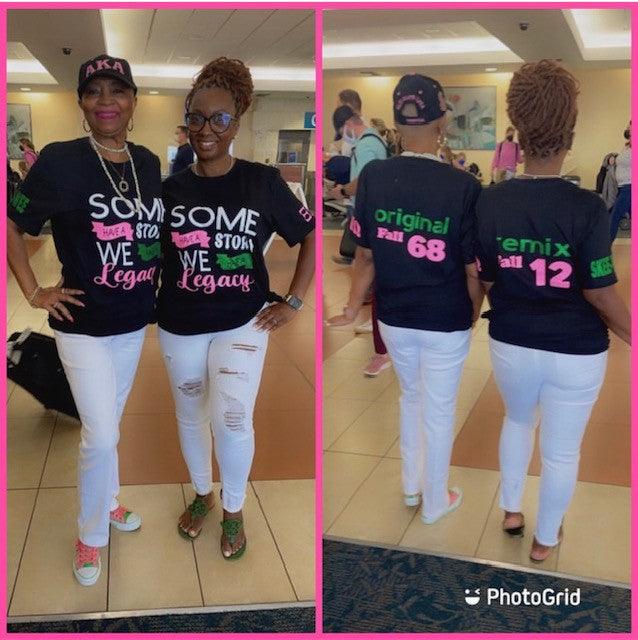 Alpha Kappa Alpha Legacy Original & Remix Glitter Graphic T-Shirts - Uneek Boutique by Dee