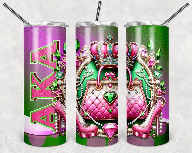 Alpha Kappa Alpha 20oz Stainless Steel Tumbler - Uneek Boutique by Dee