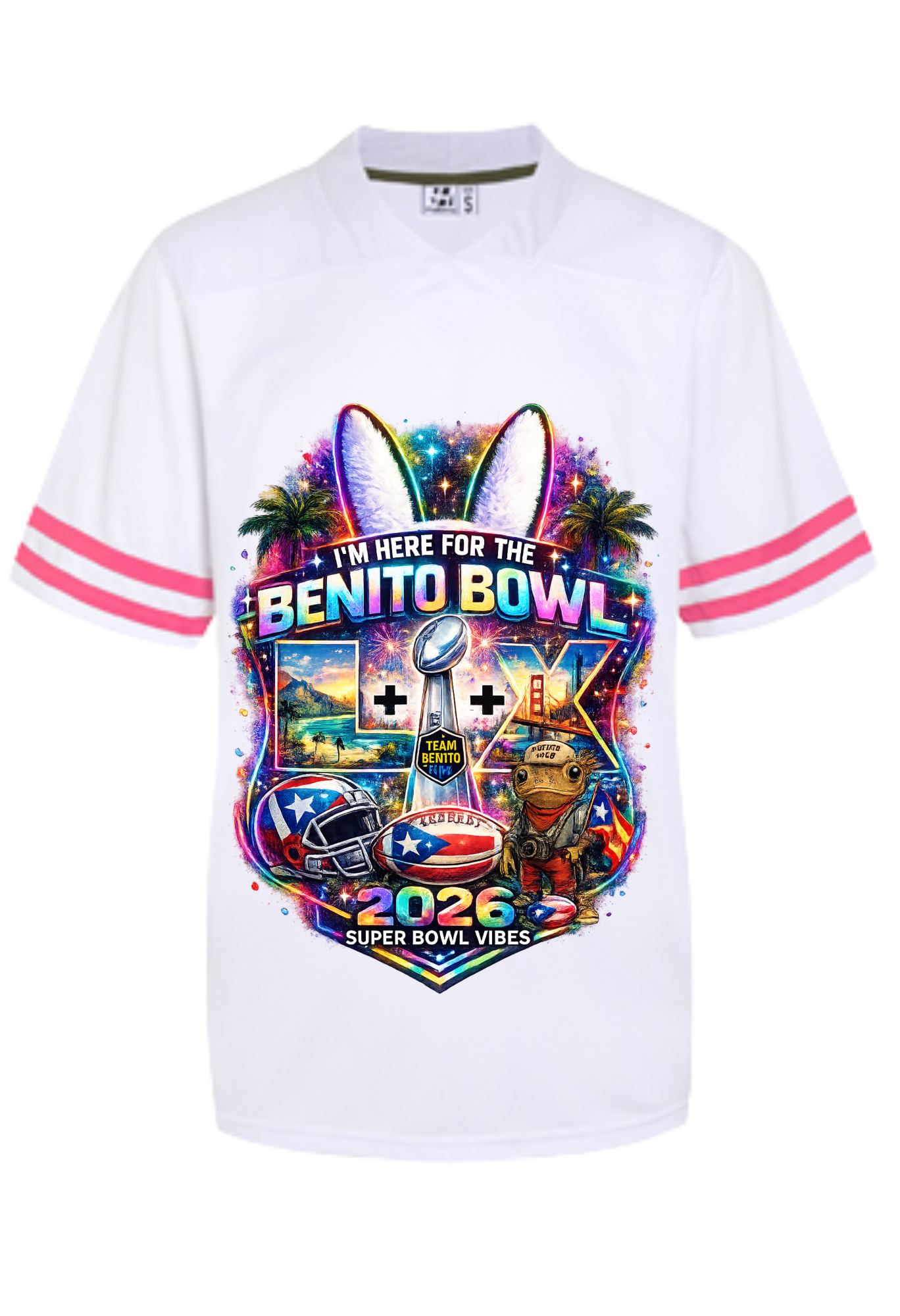 Benito Bowl Bad Bunny Super Bowl Jersey (Pink) - Uneek Boutique by Dee
