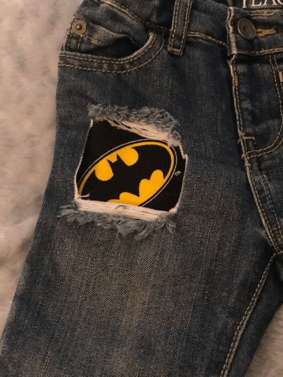 Batman Kid Distressed Jeans Patch
