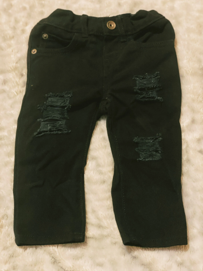 Distressed/Ripped Children's Black Skinny Jeans