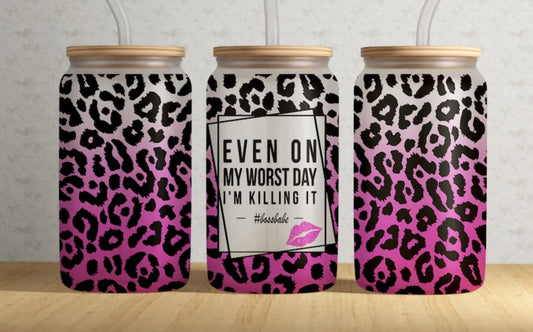 Boss Babe 24oz Glass Tumbler - Uneek Boutique by Dee
