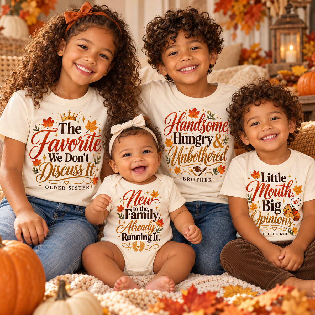 Thanksgiving Family Matching Youth T-Shirts