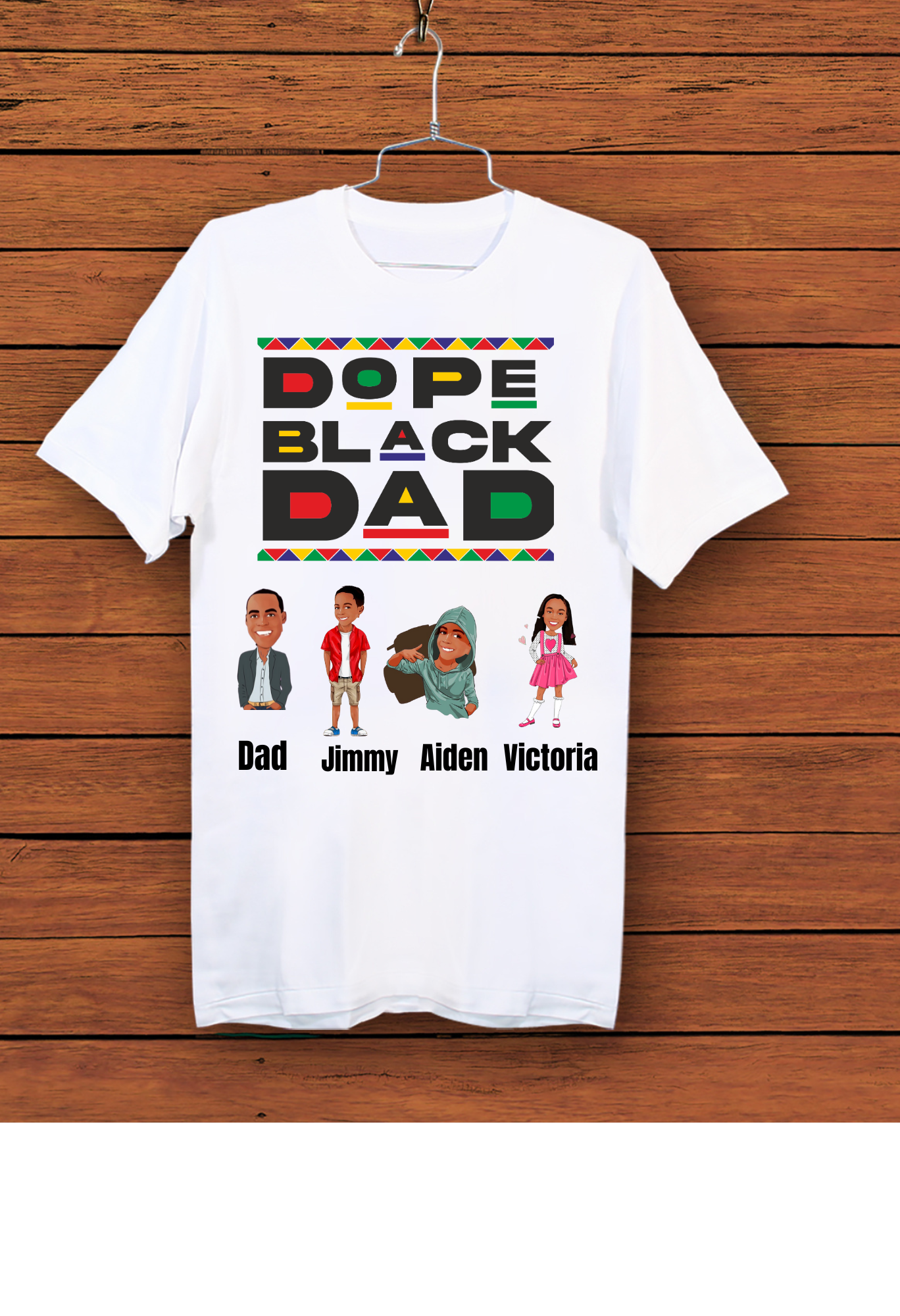 Dope Black Dad Custom Father's Day Shirt