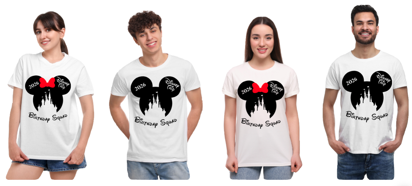 Disney Birthday Squad Mickey/Minnie Graphic T-Shirts - Uneek Boutique by Dee