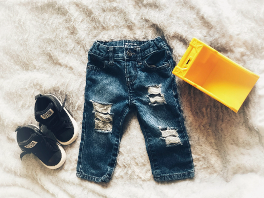 Distressed/Ripped Children's Blue Skinny Jeans