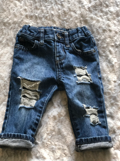 Distressed/Ripped Children's Blue Skinny Jeans