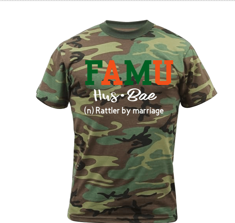 FAMU Husbae Camo Graphic T-Shirt - Uneek Boutique by Dee