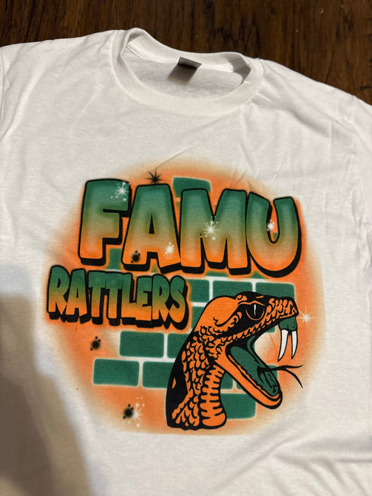FAMU Rattler Airbrush Graphic T-Shirt - Uneek Boutique by Dee