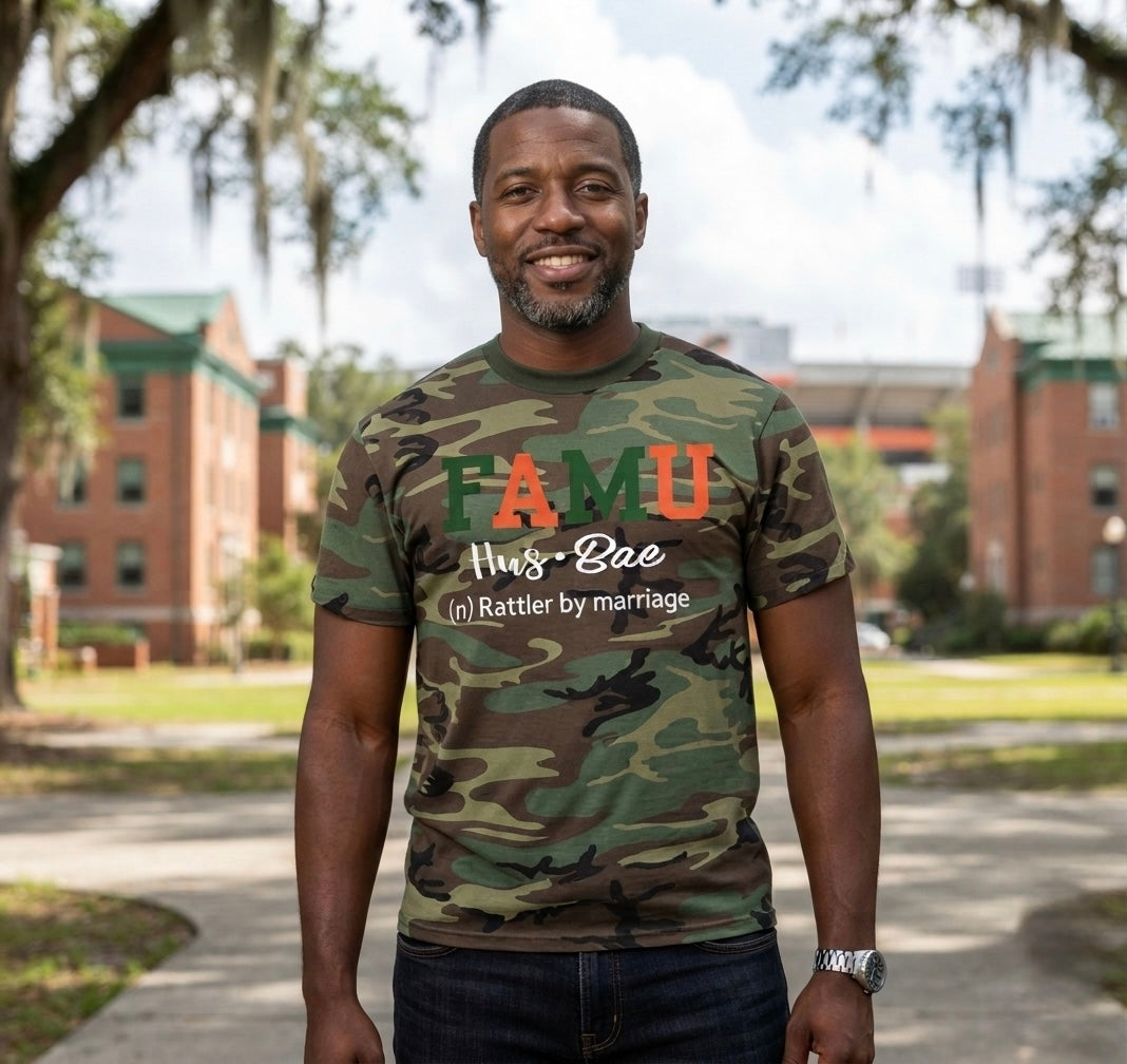 FAMU Husbae Camo Graphic T-Shirt - Uneek Boutique by Dee